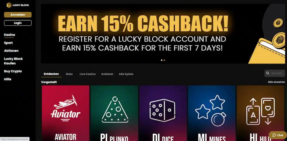 LuckyBlock Online Casino ohne Lizenz