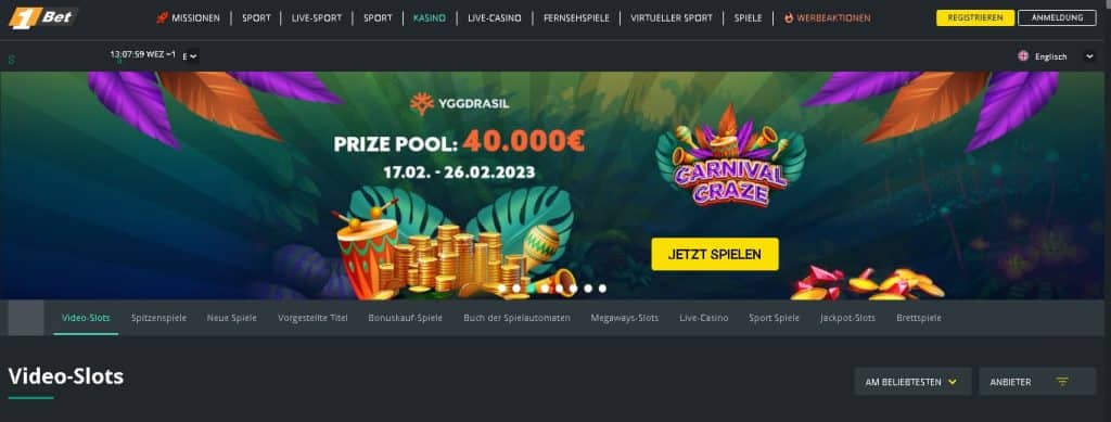 1Bet Casino ohne Anmeldung